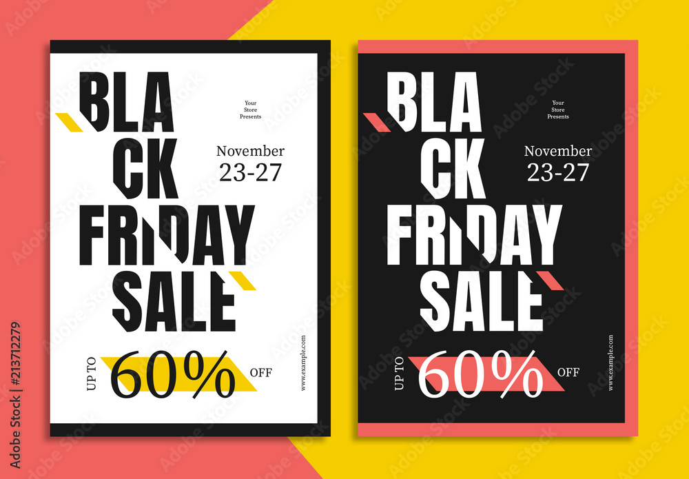 Black Friday Sale Flyer Layout Stock Vorlage Adobe Stock