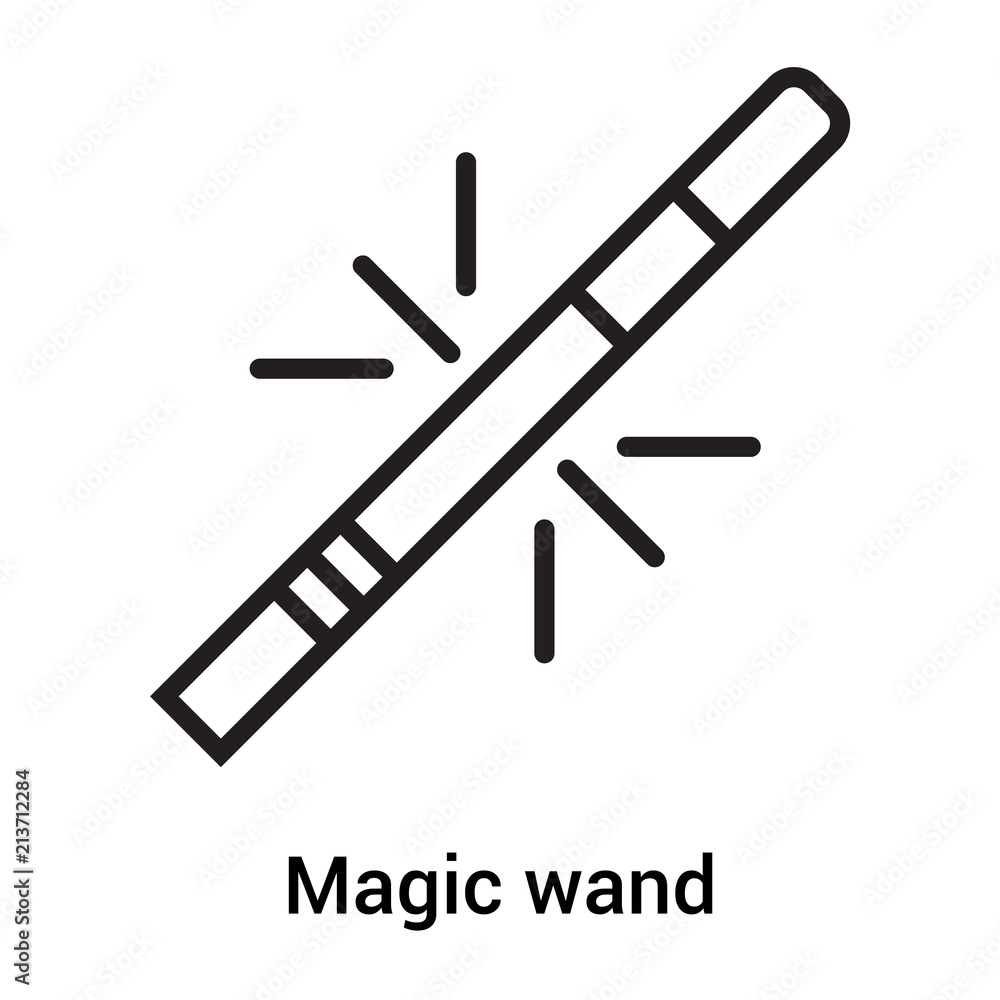 Magic wand icon vector sign and symbol isolated on white background, Magic wand logo concept