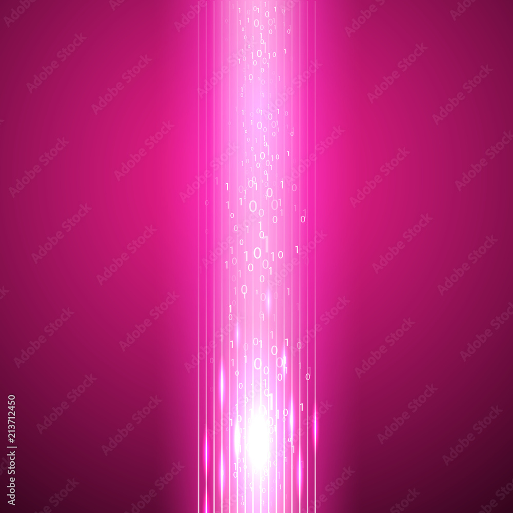 Abstract pink background with stream of binary code. EPS10 vector. Stock  Vector | Adobe Stock