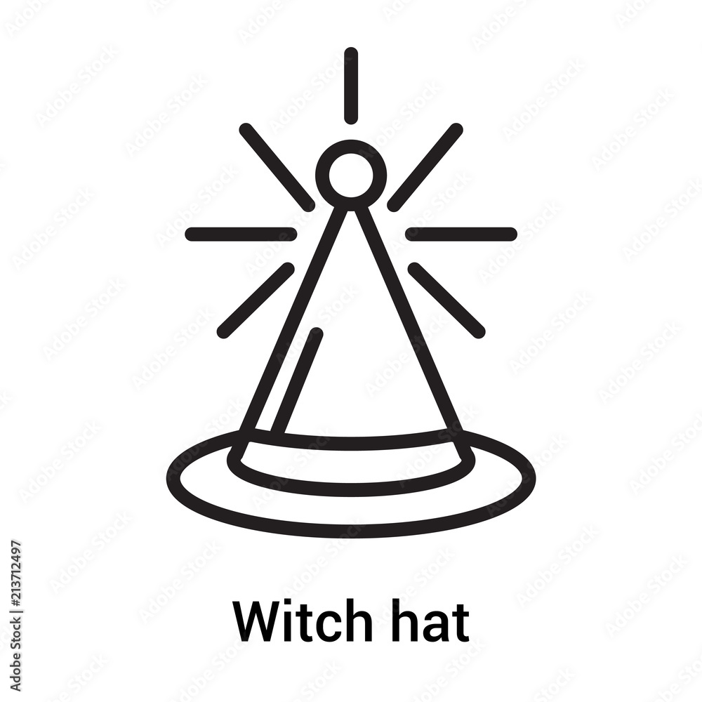 Witch hat icon vector sign and symbol isolated on white background, Witch hat logo concept Witch hat icon vector sign and symbol isolated on white background, Witch hat logo concept