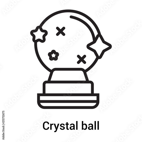 Crystal ball icon vector sign and symbol isolated on white background, Crystal ball logo concept