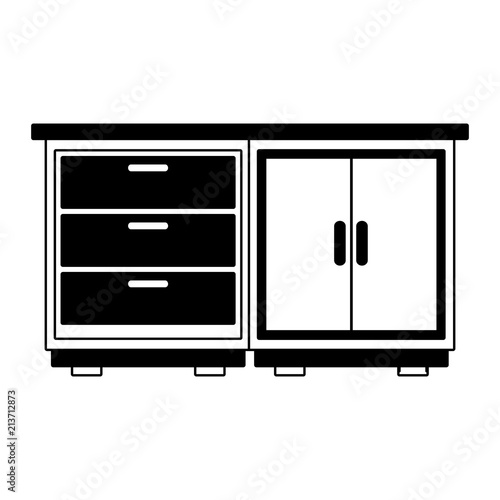 kitchen wooden cabinet isolated vector illustration graphic design