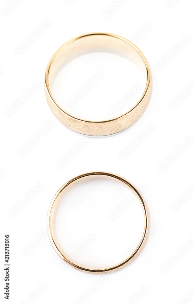 Golden wedding band ring isolated Golden wedding band ring isolated