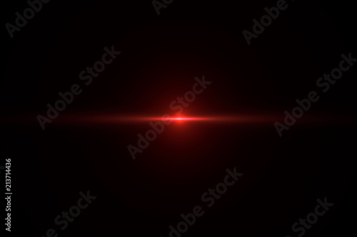 Anamorphic Lens Flare on Black Background