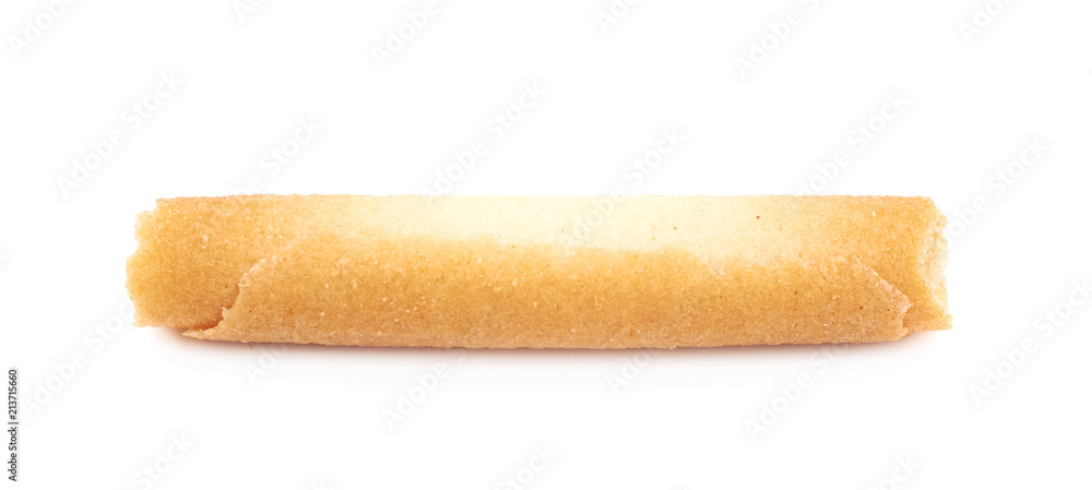 Tube shaped cookie isolated Tube shaped cookie isolated