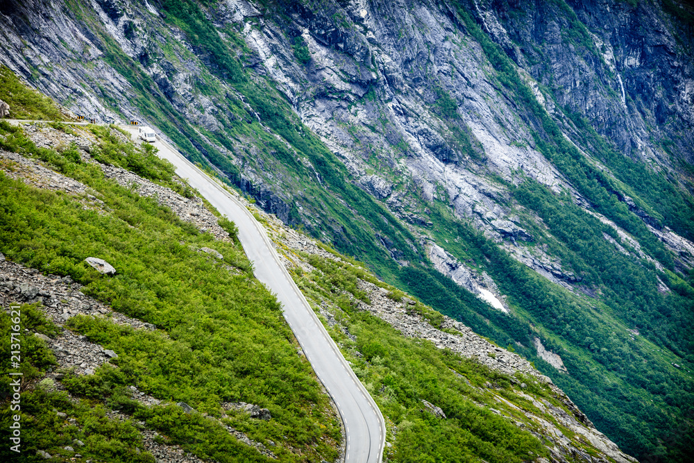 Trolls Path Trollstigen mountain road in Norway Trolls Path Trollstigen mountain road in Norway