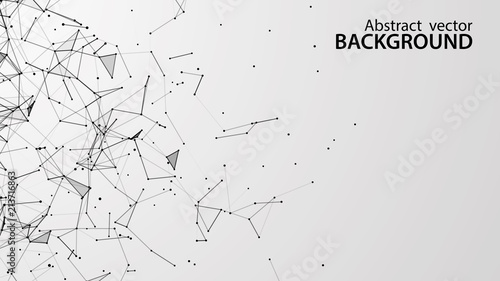 Abstract vector background. White background .Connecting dots and lines. Plexus effect.