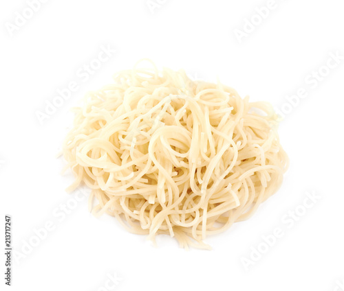 Pile of cooked noodles isolated