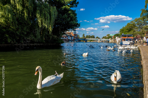 Foto Eton-Windsor bridge over the river Thames in the evening