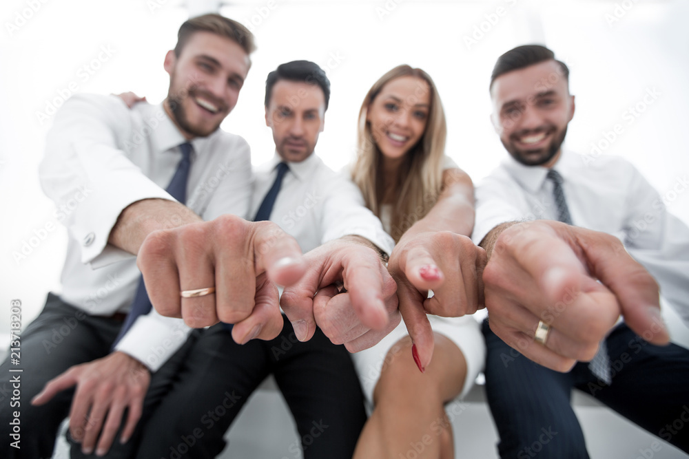 close up.confident business team showing for you close up.confident business team showing for you
