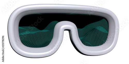 Virtual reality mask illustration on white background. VR glasses technology concept. 3D illustration