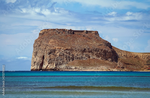 Imeri Gramvousa Island near island of Crete, Greece - view from Balos beach photo