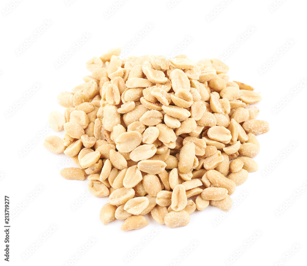 Pile of salted peanuts isolated Pile of salted peanuts isolated