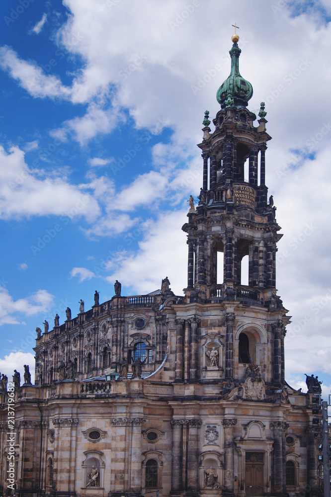 Church of the Holy Cross is the largest church in Saxony.  Dresden, Germany.
