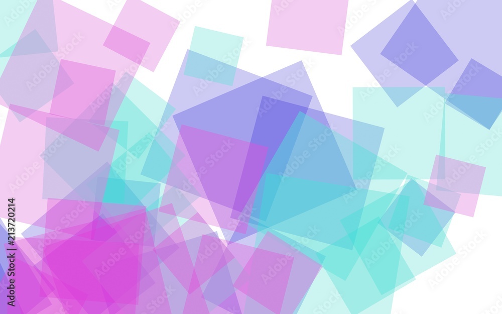 Multicolored translucent squares on white background. Red tones. 3D illustration Multicolored translucent squares on white background. Red tones. 3D illustration