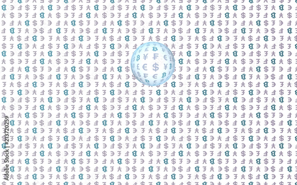 Bitcoin and currency on a white background. Digital crypto symbol. Currency bubble, wave effect, market fluctuations. Business concept. 3D illustration Bitcoin and currency on a white background. Digital crypto symbol. Currency bubble, wave effect, market fluctuations. Business concept. 3D illustration