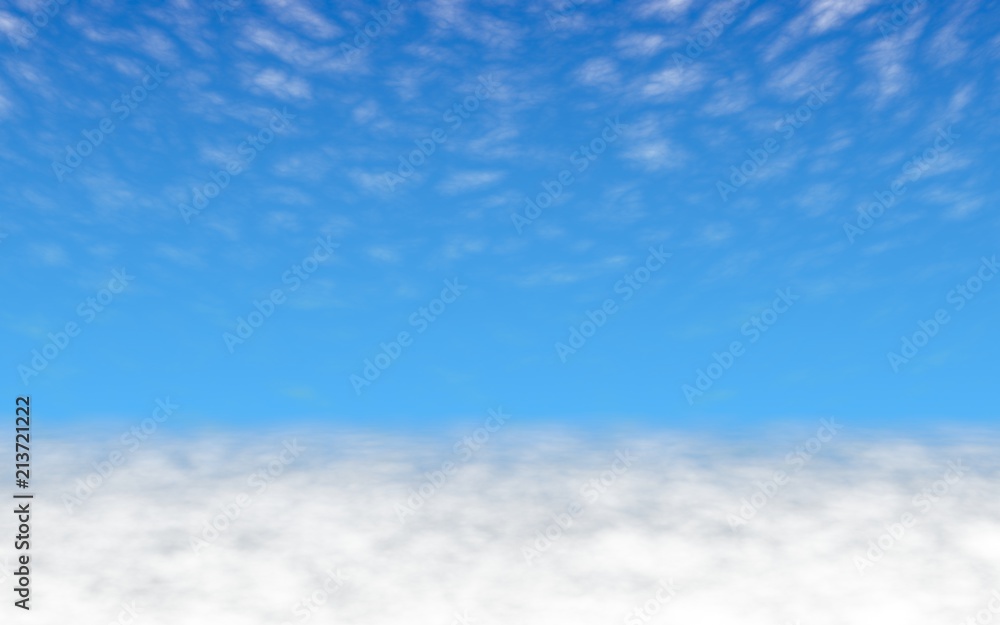 Blue sky background with white clouds. Cumulus white clouds in the clear blue sky in the morning. 3D illustration Blue sky background with white clouds. Cumulus white clouds in the clear blue sky in the morning. 3D illustration