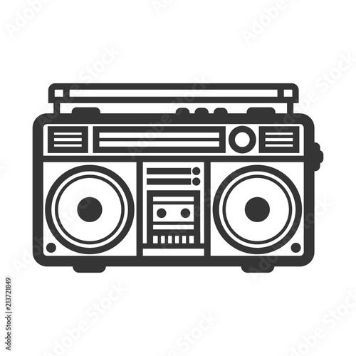 Retro vintage ghetto blaster boombox