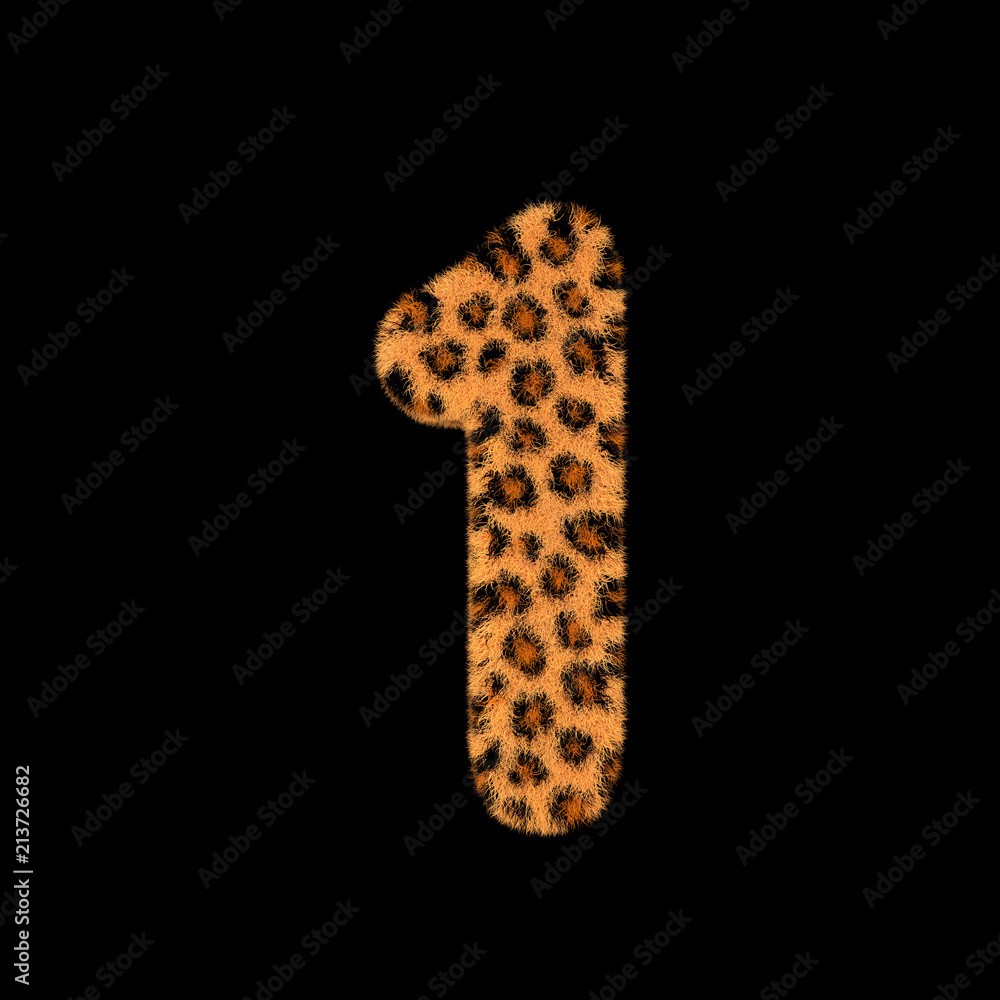 3D Rendering Creative Illustration Leopard Print Furry Number 1 3D Rendering Creative Illustration Leopard Print Furry Number 1