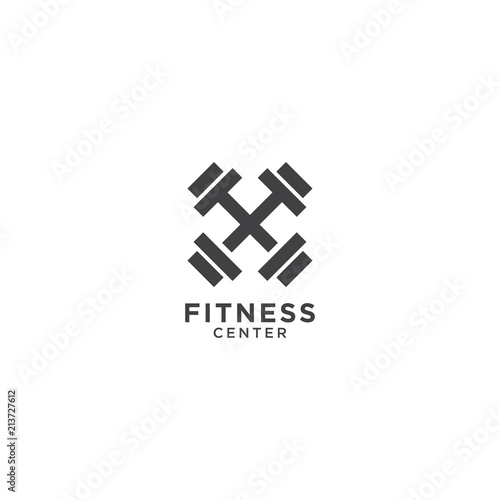 Simple fitness logo design template
