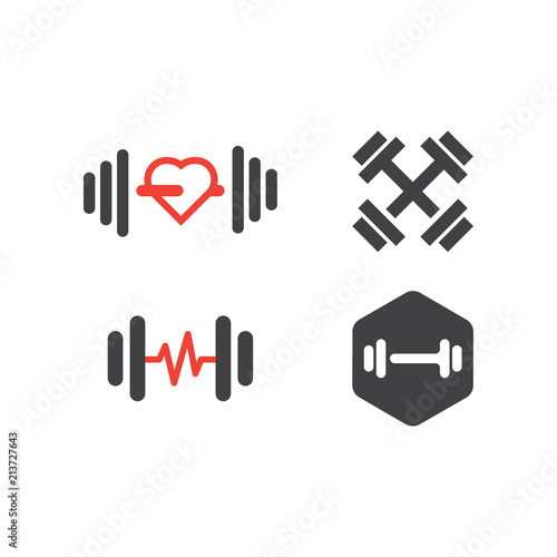 Simple fitness logo design template