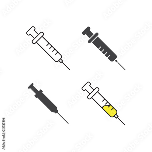 Injection and needle graphic design template