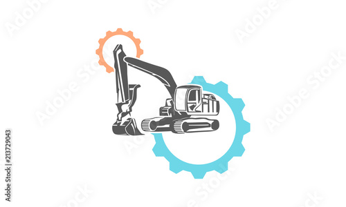 Heavy equipment repair vector