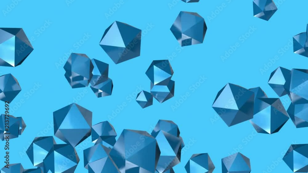 4k Abstract 3d polyhedron space diamonds gems ores crystals candy particle design technology art background. 4k Abstract 3d polyhedron space diamonds gems ores crystals candy particle design technology art background.