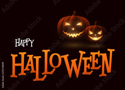 Banner Cartoon Halloween pumpkins