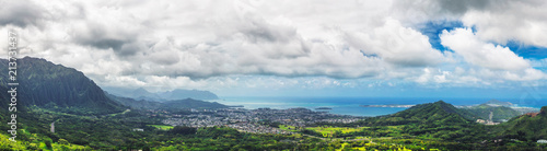 Nuuanu Pali lookout view panorama on Oahu island, Hawaii