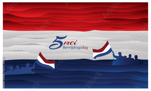Vector illustration abstract background Netherlands national holiday of may 5. Bevrijdingsdag. designs for posters, backgrounds, cards, banners, stickers, etc