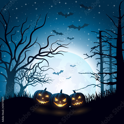 Cartoon Halloween pumpkins 