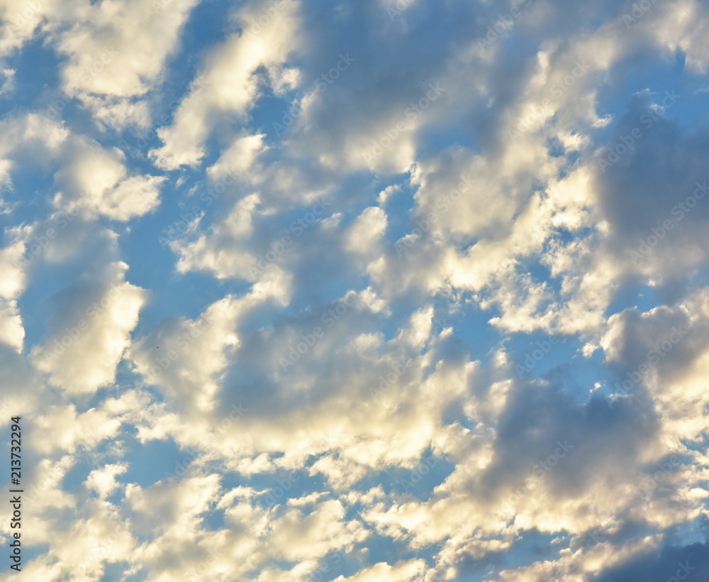 Fototapeta premium Blue sky with clouds closeup