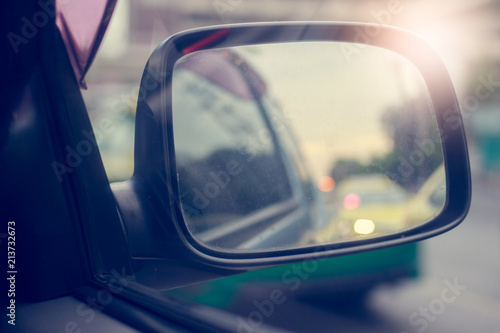 side rear-view mirror on a modern car