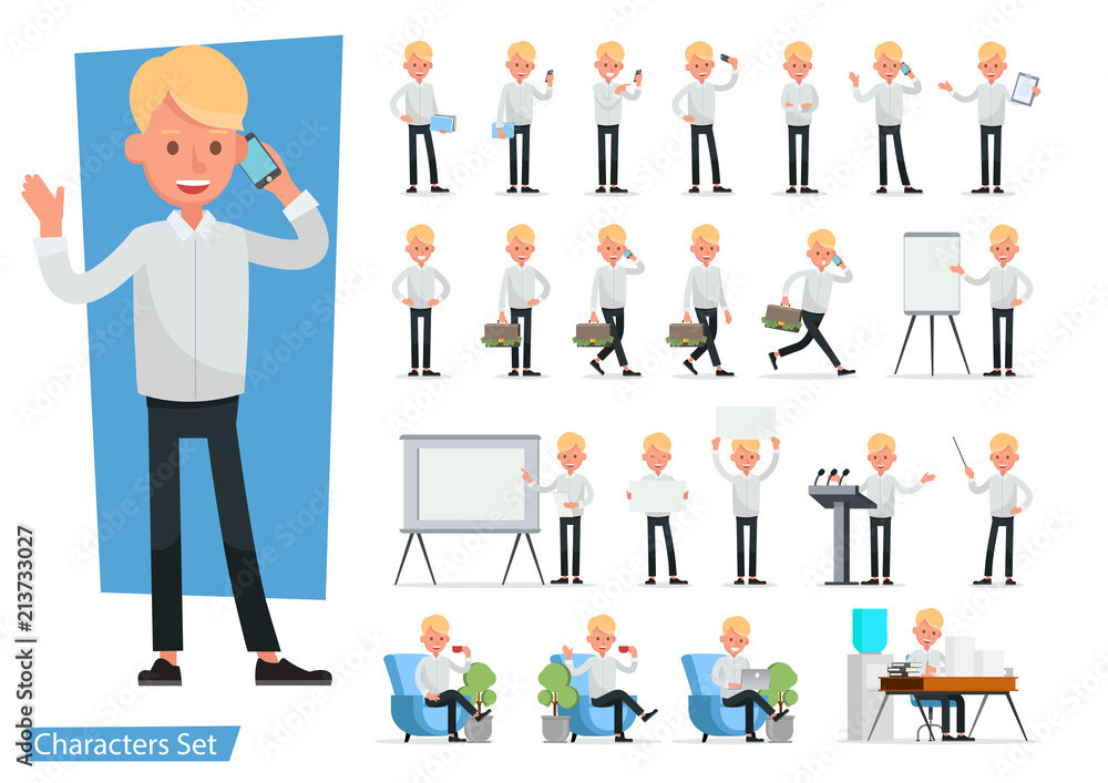 Set of Businessman character vector design. no48 Set of Businessman character vector design. no48