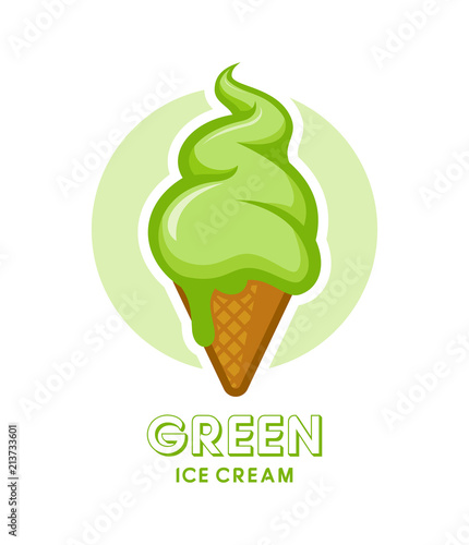 Green ice cream icon