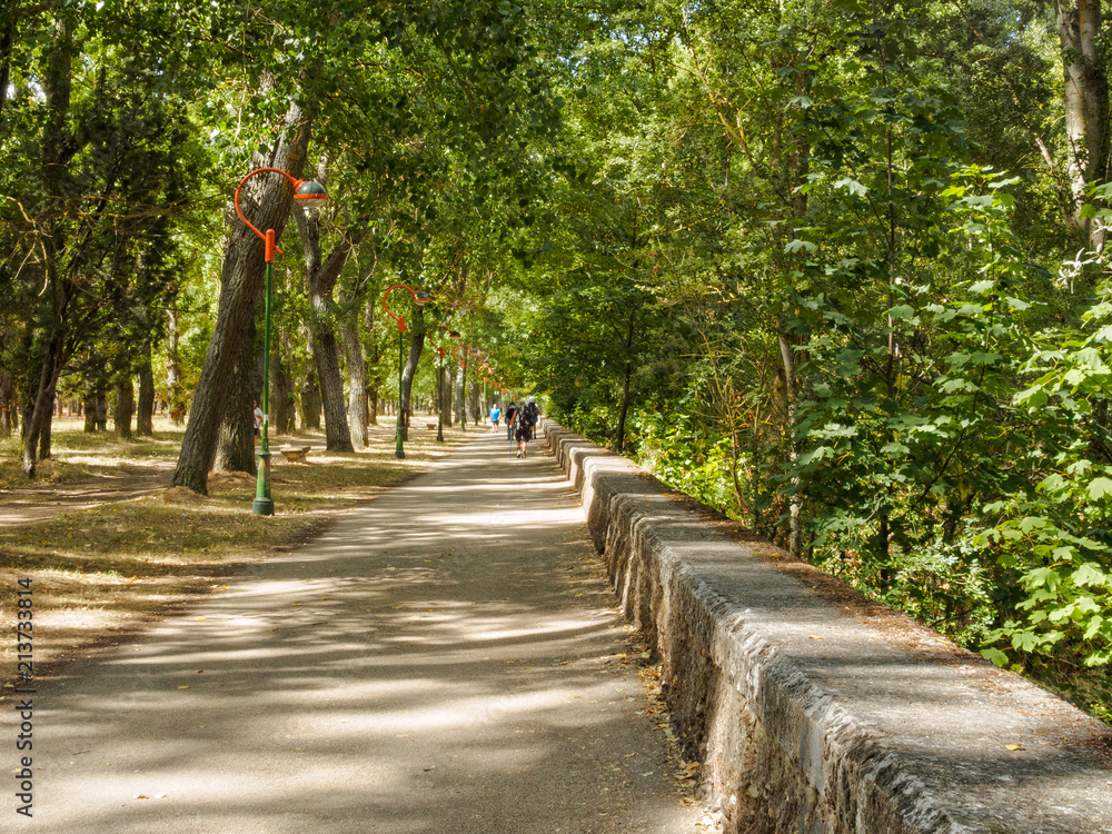 Fototapeta premium Promenade along the Arlanzón river - Burgos, Castile and Leon, Spain