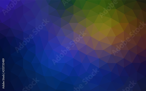 Dark Blue  Yellow vector polygon abstract backdrop.