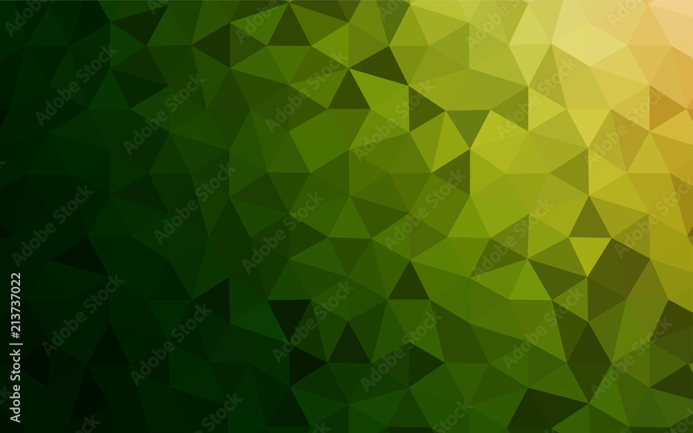 Dark Green, Red vector polygonal background.