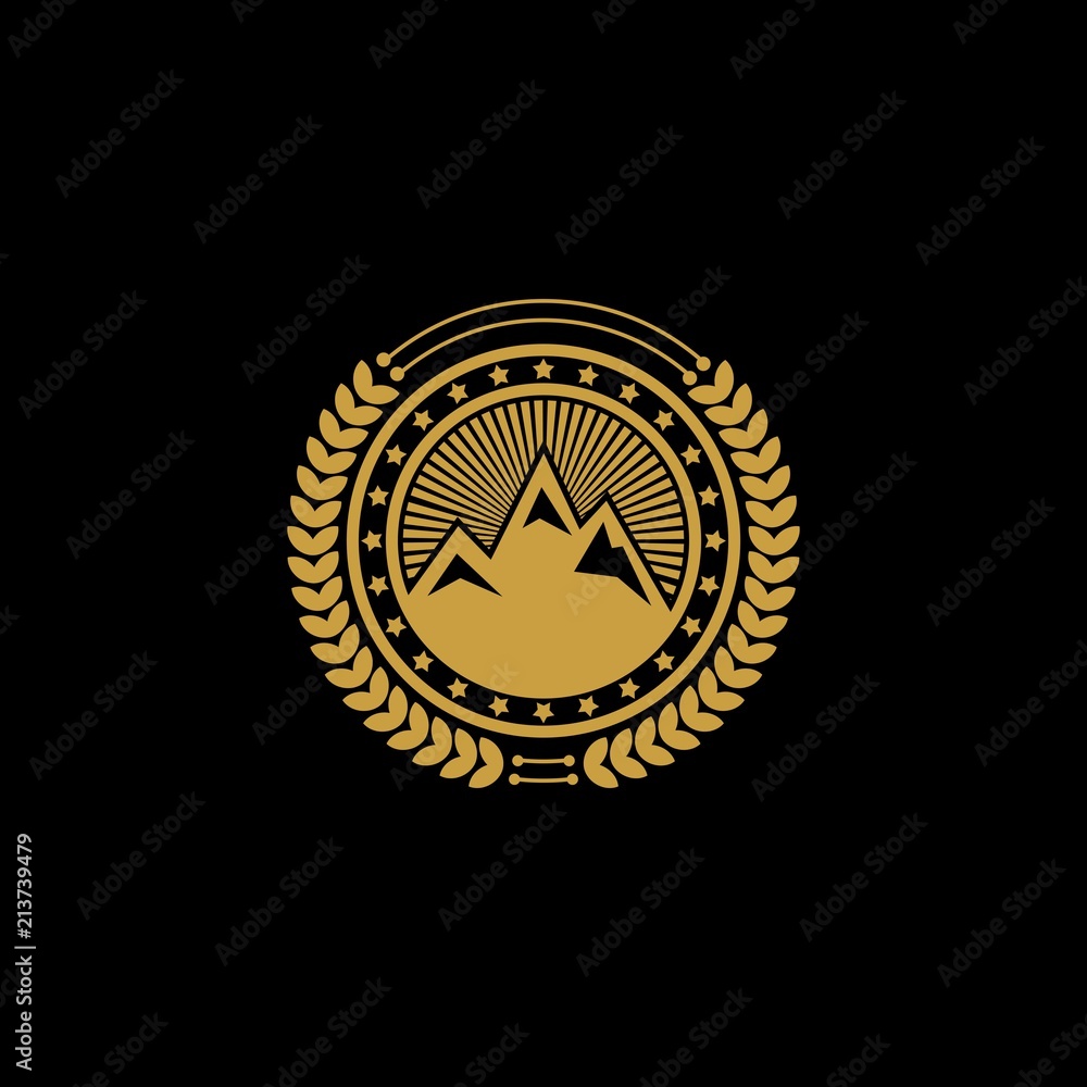 Fototapeta premium Mountain emblem logo design vector