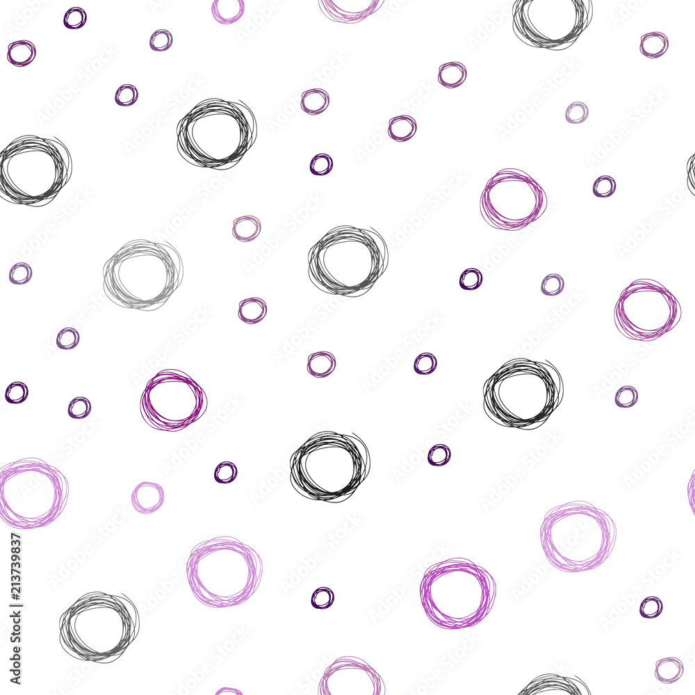 Dark Pink vector seamless layout with circle shapes.