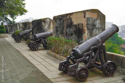 Antique cannons in Monte Forte, Macao, China