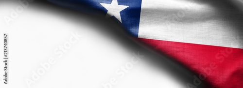Photography Chile flag on white background