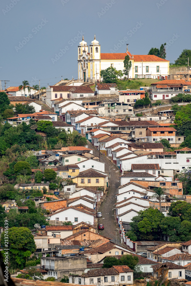 Colonial town Ouro Preto in Minas Gerais, Brazil