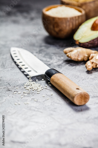 Asian cooking ingredients. 