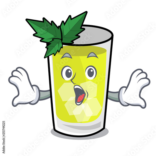 Surprised mint julep mascot cartoon