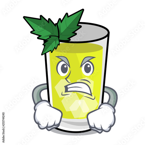 Angry mint julep mascot cartoon