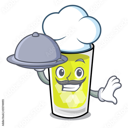 Chef with food mint julep mascot cartoon