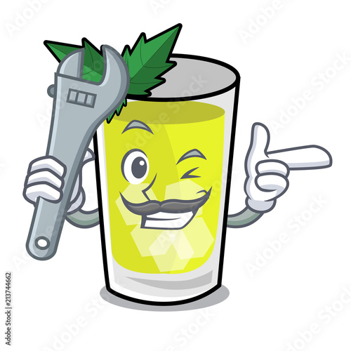 Mechanic mint julep mascot cartoon