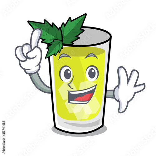 Finger mint julep mascot cartoon